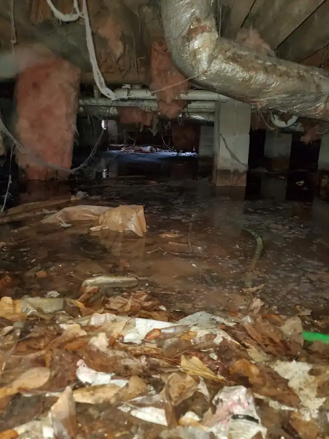 Crawl space flood assessment for Commercial Water Damage Restoration in Mattapoisett